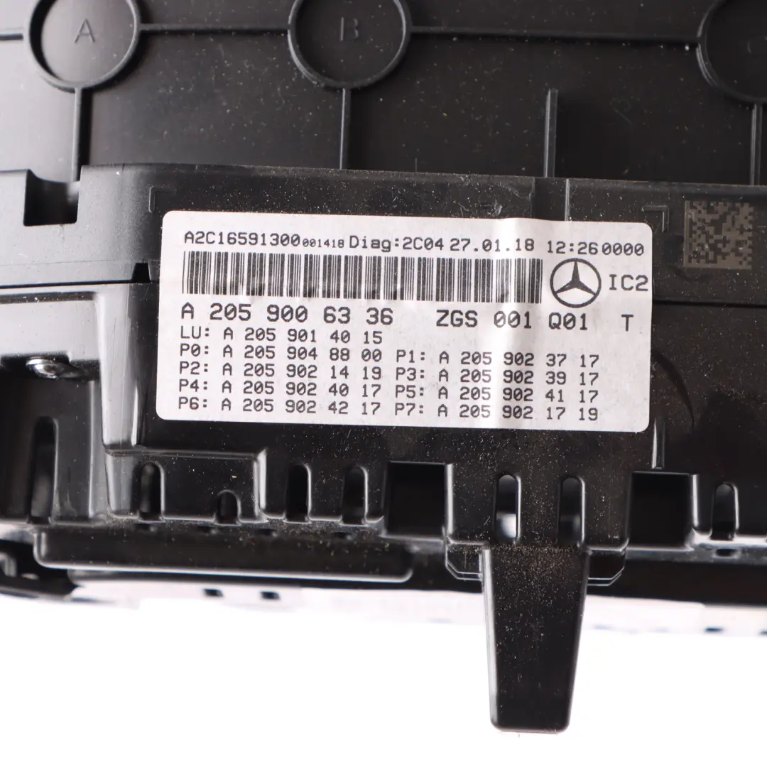 Instrument Cluster Speedo Meter Automatic to Mercedes W205 C253 Petrol with Part number A2059006336 Mercedes W205 C253 Petrol Instrument Cluster Speedo Meter Automatic - SKU rhd-A2059006336 - Part number A2059006336