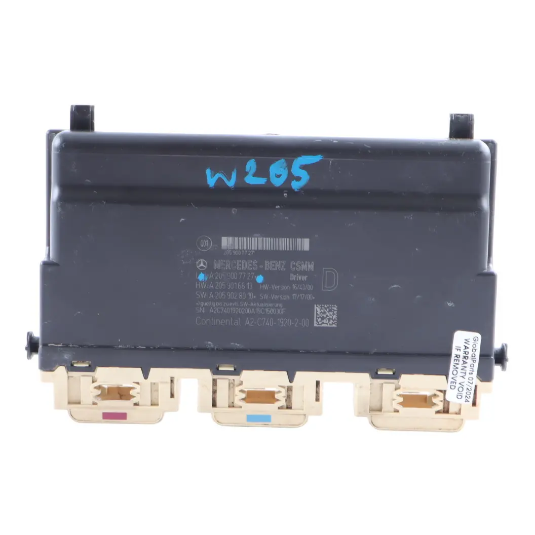 Module Mercedes W205 W253 Memory Control Unit Driver's Side to Seat with Part number A2059007727 Seat Module Mercedes W205 W253 Memory Control Unit Driver's Side - SKU A2059007727 - Part number A2059007727