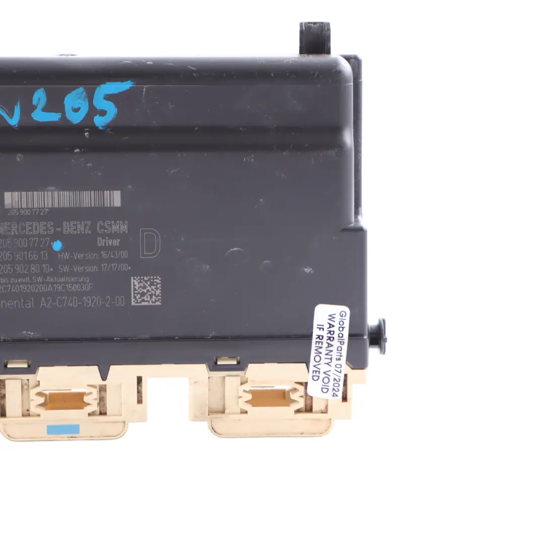 Seat Module Mercedes W205 W253 Memory Control Unit Driver's Side - SKU A2059007727 - Part number A2059007727