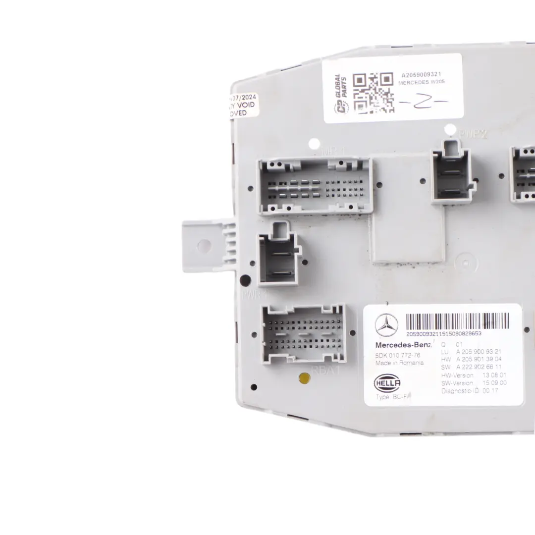 SAM Module Front Body Comfort Control Unit ECU to Mercedes W205 with Part number A2059009321 Mercedes W205 SAM Module Front Body Comfort Control Unit ECU - SKU A2059009321 - Part number A2059009321