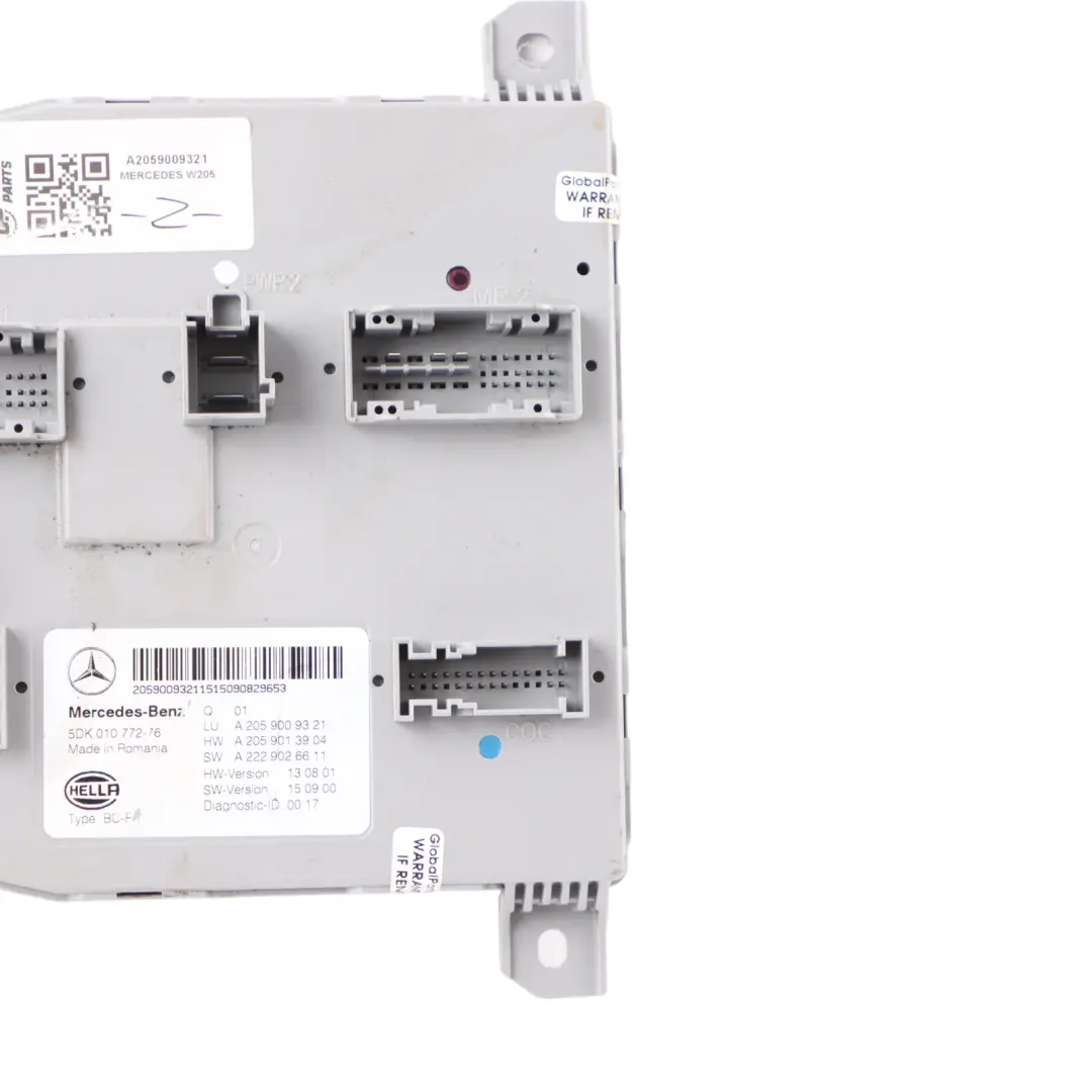 Módulo SAM Delantero Unidad Control Confort Carrocería para Mercedes W205 con número de pieza A2059009321 Mercedes W205 Módulo SAM Delantero Unidad Control Confort Carrocería - SKU A2059009321 - Número de pieza A2059009321