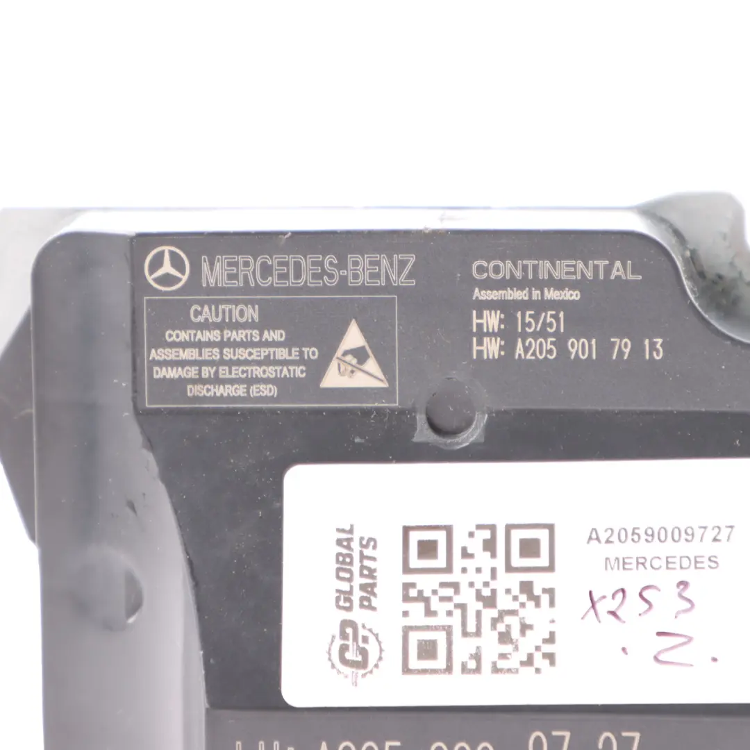  SRC Module Mercedes W205 Front Air Module SRS Control Unit ECU - SKU A2059009727 - Part number A2059009727