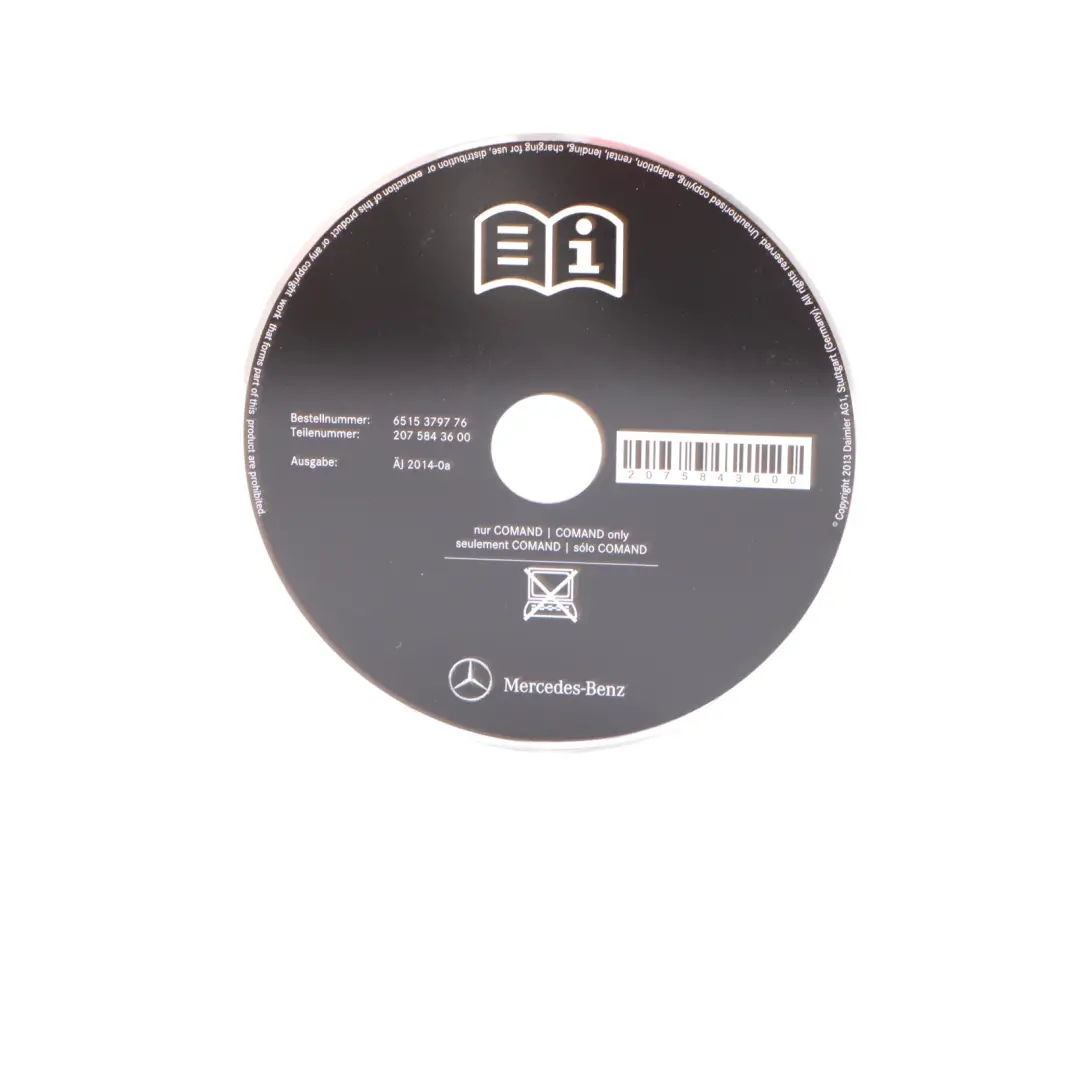 Mercedes C207 E Class CD Digital Owner's Manual Handbook - SKU A2075843600 - Part number A2075843600