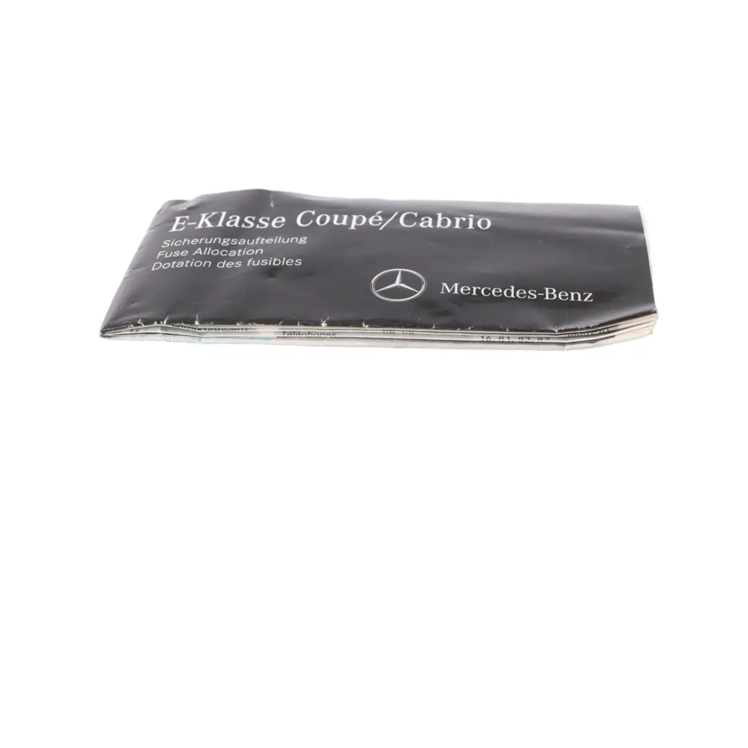 Mercedes C207 Fuse Box Grouping Fuse Placement Map Card Diagram - SKU A2075844181 - Part number A2075844181