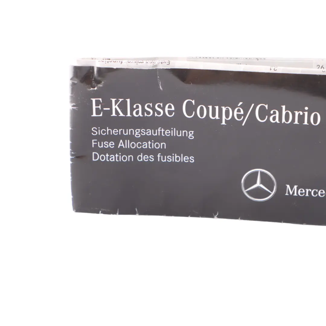 Mercedes C207 Caja Fusibles Agrupación Mapa Colocación Fusibles - SKU A2075844181 - Número de pieza A2075844181