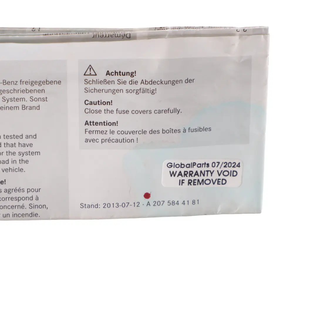 Mercedes C207 Fuse Box Grouping Fuse Placement Map Card Diagram - SKU A2075844181 - Part number A2075844181