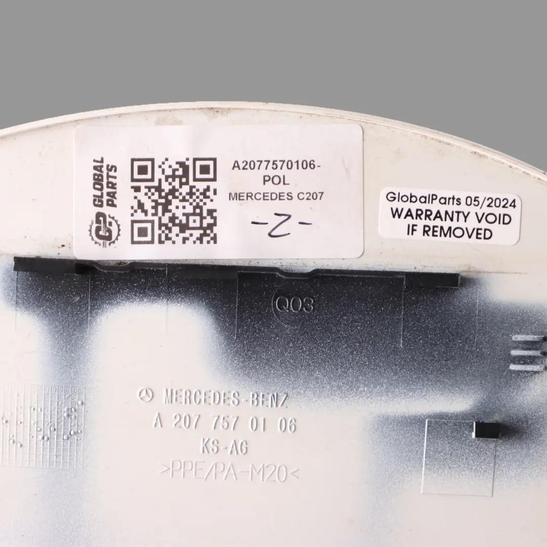 Fuel Filler Flap Mercedes W207 C207 Cover Cap Polar White - 149 - SKU A2077570106-POL - Part number A2077570106