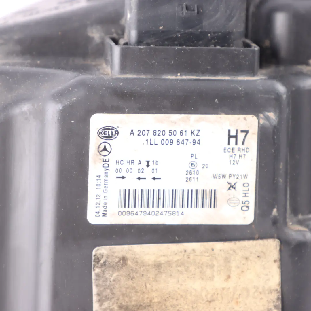 W207 Headlight Headlamp Lamp Light Front Right O/S to Mercedes with Part number A2078205061 Mercedes W207 Headlight Headlamp Lamp Light Front Right O/S - SKU A2078205061 - Part number A2078205061