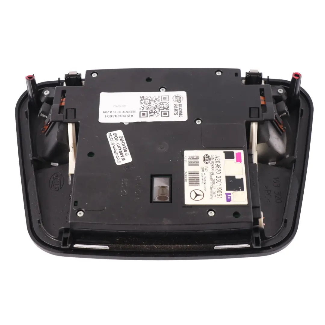 Mercedes CLK A209 Cabrio Innenraumleuchte Dachleuchte Panel Schwarz - SKU A2098203601 - Teilenummer A2098203601
