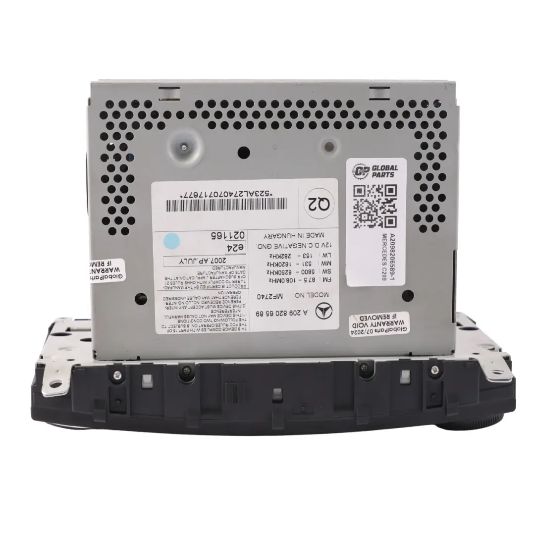 Mercedes-Benz CLK-Class C209 W209 CD Player Radio Stereo Head Unit - SKU A2098206589-1 - Part number A2098206589