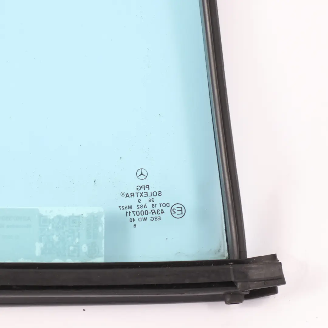 Glass Window Fixed Door Rear Left N/S Heat Absorbing Blue to Mercedes W210 Sedan with Part number A2107350909 Mercedes W210 Sedan Glass Window Fixed Door Rear Left N/S Heat Absorbing Blue - SKU A2107350909 - Part number A2107350909