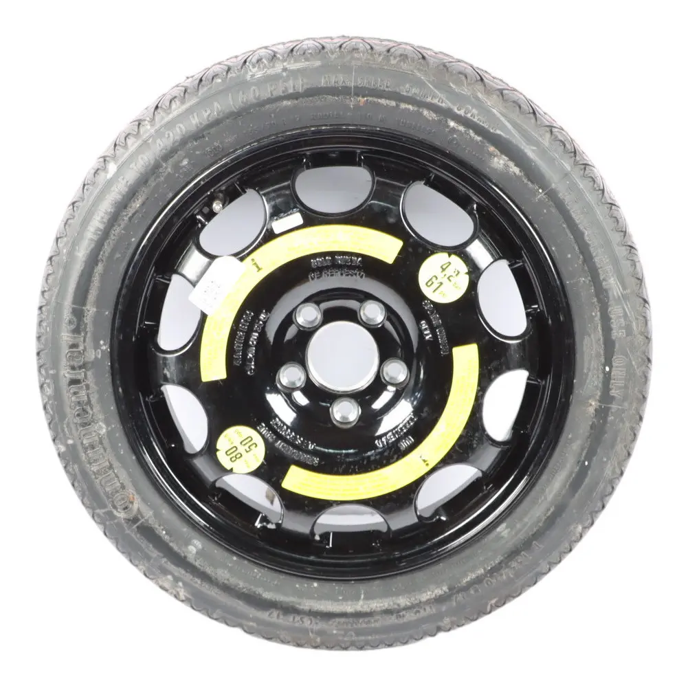 Steel Spare Wheel Tyre 155/70 R17 to Mercedes W211 with Part number A2114012502 Mercedes W211 Steel Spare Wheel Tyre 155/70 R17 - SKU A2114012502 - Part number A2114012502