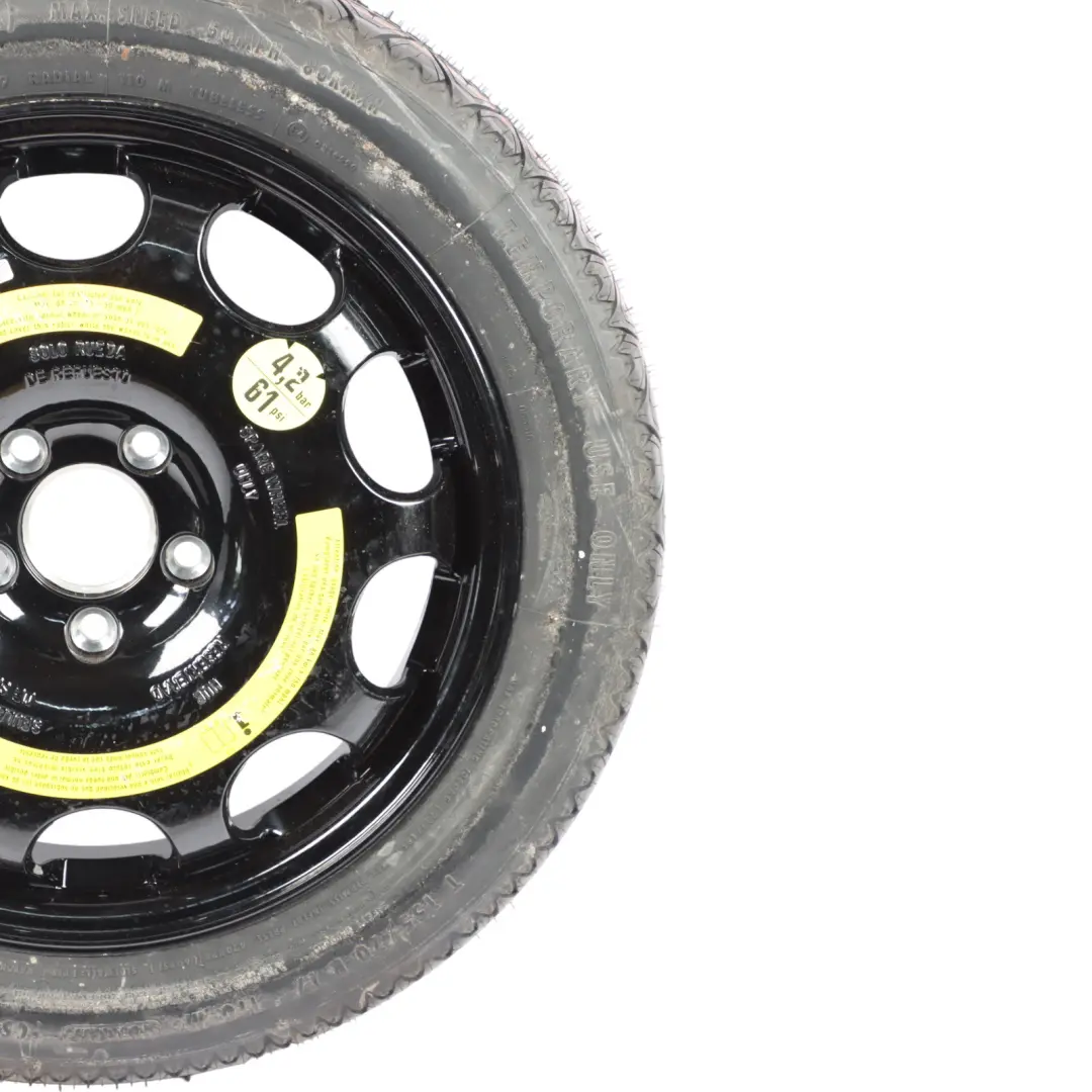 Steel Spare Wheel Tyre 155/70 R17 to Mercedes W211 with Part number A2114012502 Mercedes W211 Steel Spare Wheel Tyre 155/70 R17 - SKU A2114012502 - Part number A2114012502