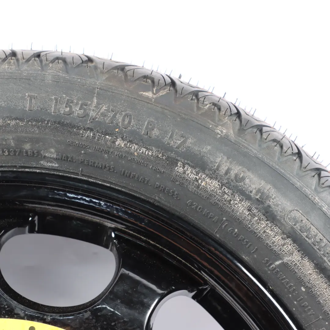 Steel Spare Wheel Tyre 155/70 R17 to Mercedes W211 with Part number A2114012502 Mercedes W211 Steel Spare Wheel Tyre 155/70 R17 - SKU A2114012502 - Part number A2114012502