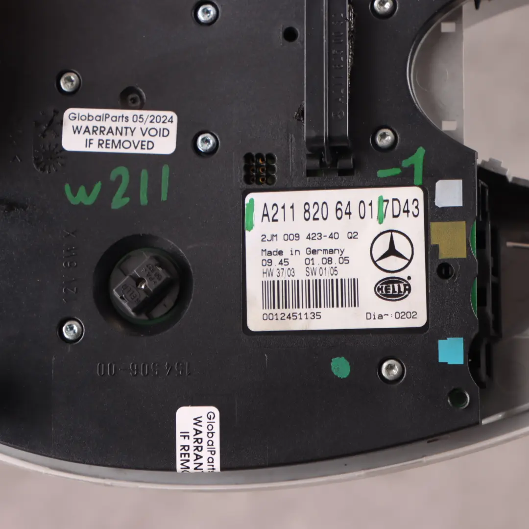 Roof Interior Reading Light Panel to Mercedes W211 with Part number A2118206401 Mercedes W211 Roof Interior Reading Light Panel - SKU A2118206401-1 - Part number A2118206401