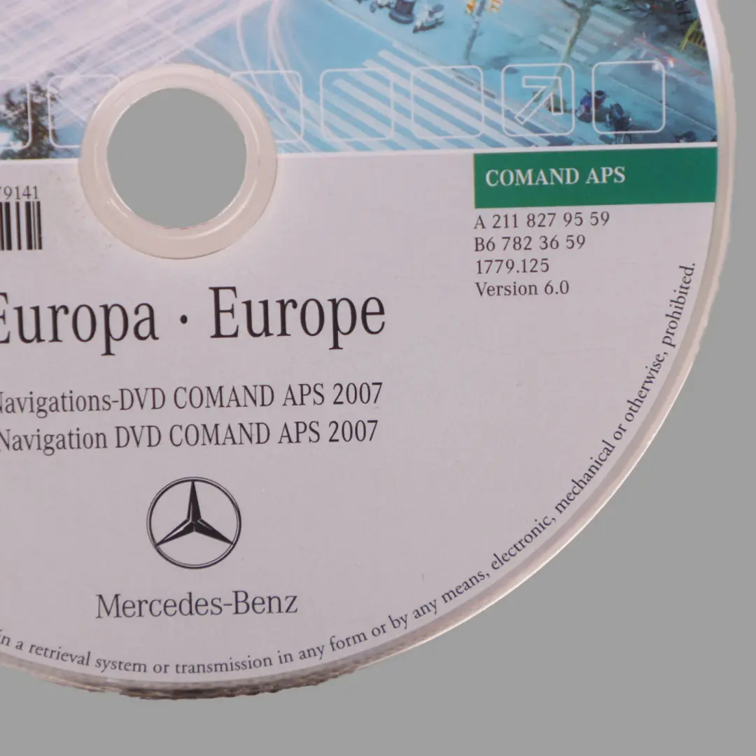 Navigation CD Road Map Europe APS 2007 to Mercedes with Part number A2118279559 Mercedes Navigation CD Road Map Europe APS 2007 - SKU A2118279559 - Part number A2118279559