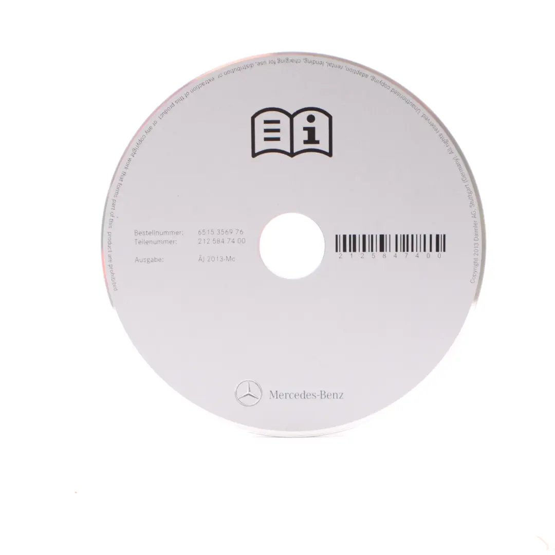 Class Owner's Manual Service Booklet CD Case Wallet to Mercedes W212 E with Part number A2125847700 Mercedes W212 E Class Owner's Manual Service Booklet CD Case Wallet - SKU A2125847700 - Part number A2125847700