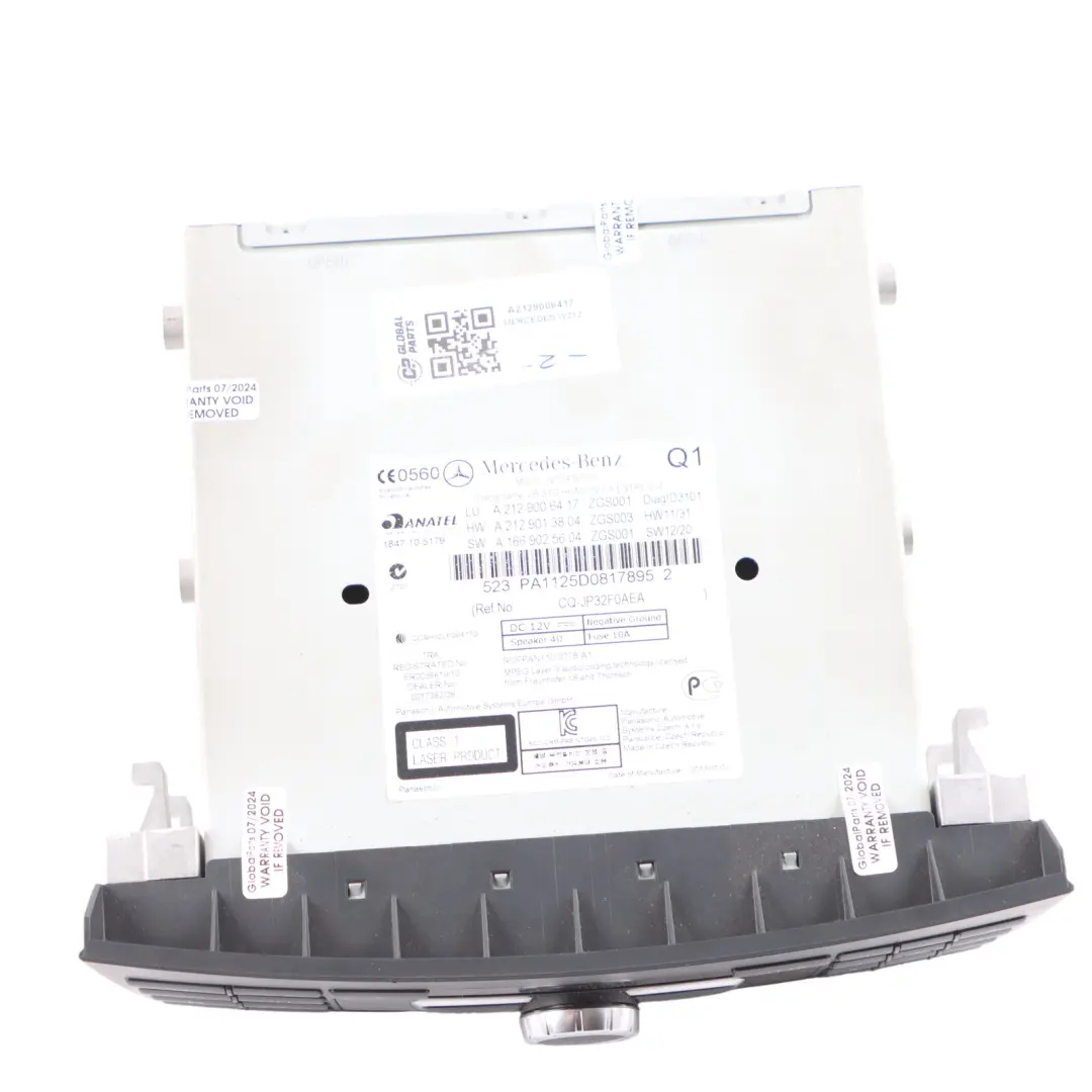 Unità Principale Lettore CD Radio Audio per Mercedes W212 con numero di parte A2129006417 Mercedes W212 Unità Principale Lettore CD Radio Audio - SKU A2129006417 - Numero di parte A2129006417