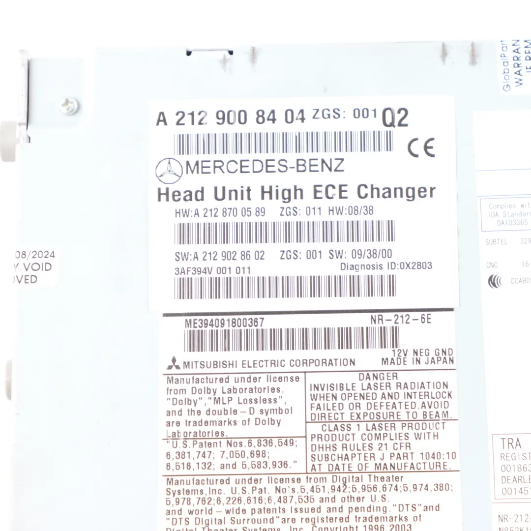  Radio Head Unit Mercedes W212 COMAND Navi CD DVD Player Navigation - SKU A2129008404-1 - Part number A2129008404