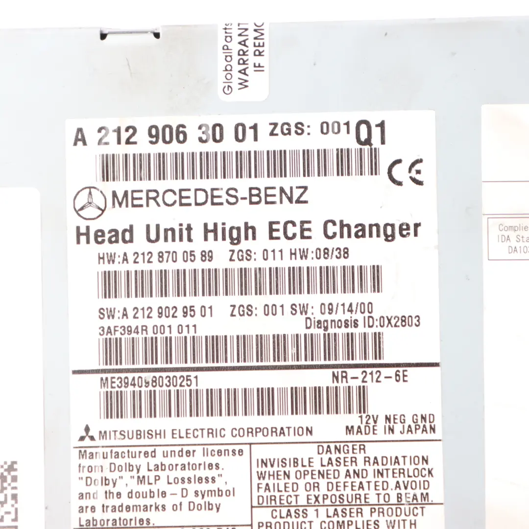 Radio Head Unit Mercedes W212 Command Navi CD DVD Player Navigation m to with Part number A2129063001 Radio Head Unit Mercedes W212 Command Navi CD DVD Player Navigation m - SKU A2129063001-1 - Part number A2129063001