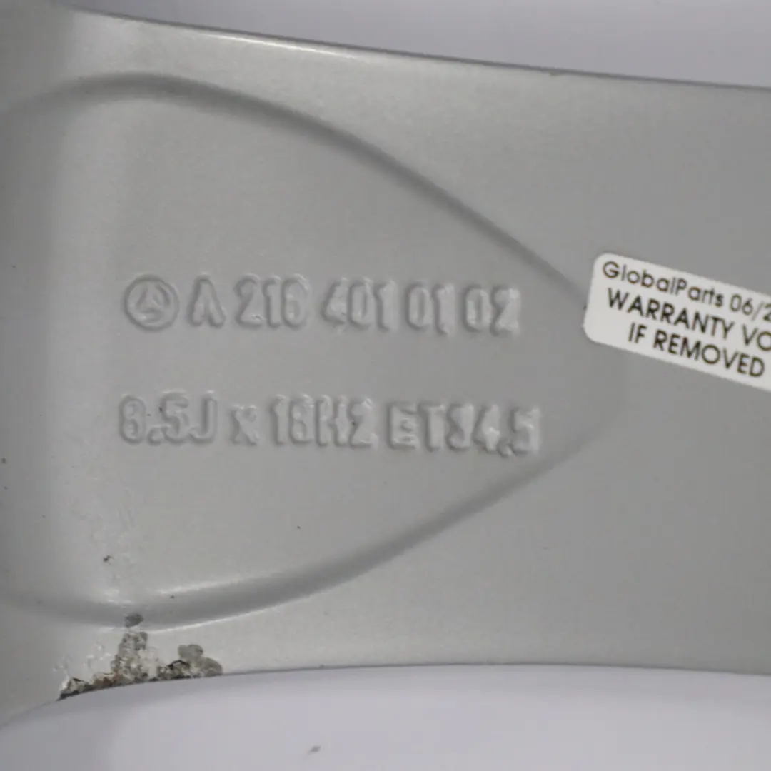 W218 Silver Wheel Alloy Rim 18" 8,5J ET:34 5-Spoke to Mercedes with Part number A2184010102 Mercedes W218 Silver Wheel Alloy Rim 18" 8,5J ET:34 5-Spoke - SKU A2184010102-3 - Part number A2184010102