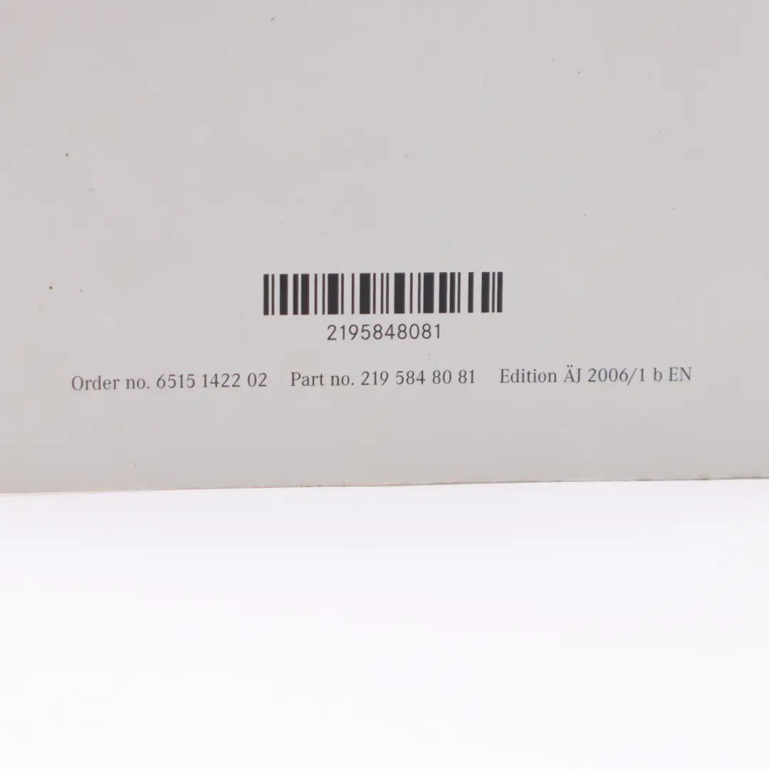 W219 CLS Class Owner's Manual Handbook Instruction to Mercedes with Part number A2195848081 Mercedes W219 CLS Class Owner's Manual Handbook Instruction - SKU A2195848081 - Part number A2195848081