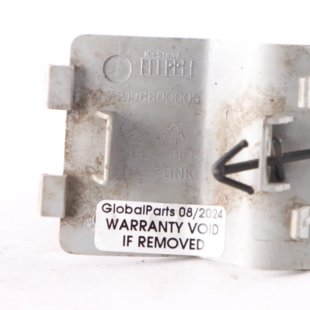 Bumper Flap Mercedes C219 Towing Eye Cover Iridium Silver 775 to Rear with Part number A2198800005 Rear Bumper Flap Mercedes C219 Towing Eye Cover Iridium Silver 775 - SKU A2198800005-IRS - Part number A2198800005