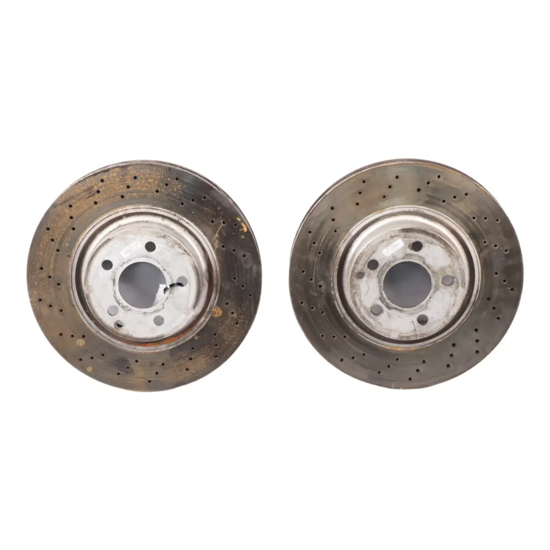 Brake Disc Set Front Left Right Wheel N/O/S Perforated Discs to Mercedes W221 with Part number A2214211712 Mercedes W221 Brake Disc Set Front Left Right Wheel N/O/S Perforated Discs - SKU A2214211712 - Part number A2214211712
