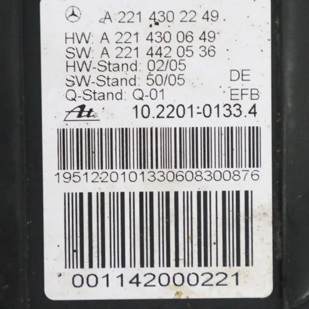  Parking Brake Mercedes W221 Module Handbrake Actuator Control Unit - SKU A2214302249-2 - Part number A2214302249