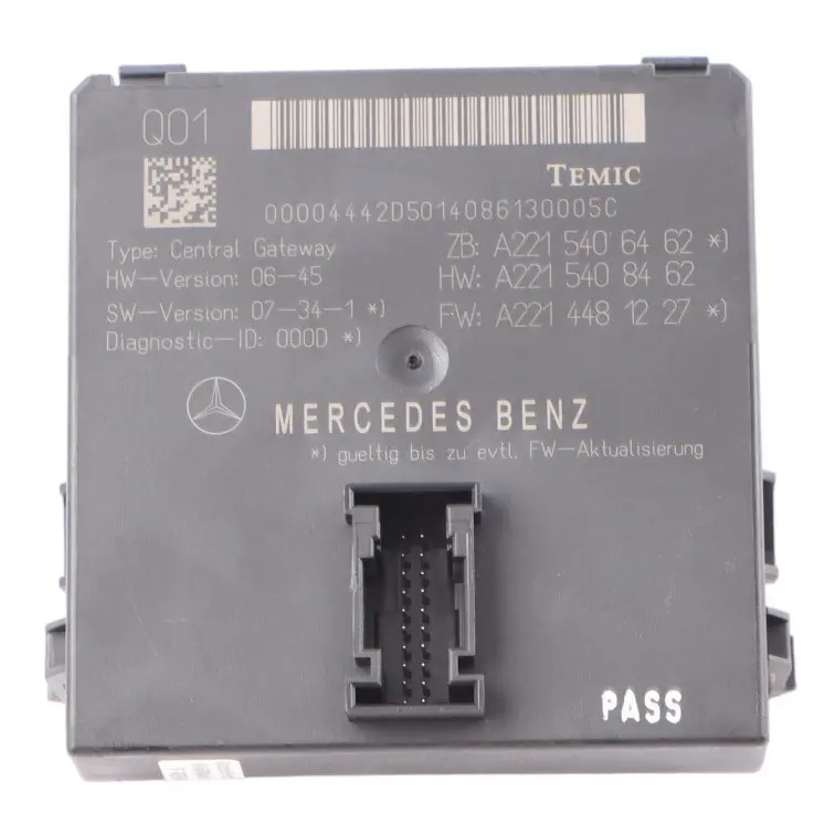 Gateway Module Mercedes C216 W221 Central Control Unit to with Part number A2215406462 Gateway Module Mercedes C216 W221 Central Control Unit - SKU A2215406462 - Part number A2215406462
