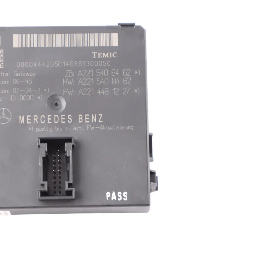 Gateway Module Mercedes C216 W221 Central Control Unit to with Part number A2215406462 Gateway Module Mercedes C216 W221 Central Control Unit - SKU A2215406462 - Part number A2215406462