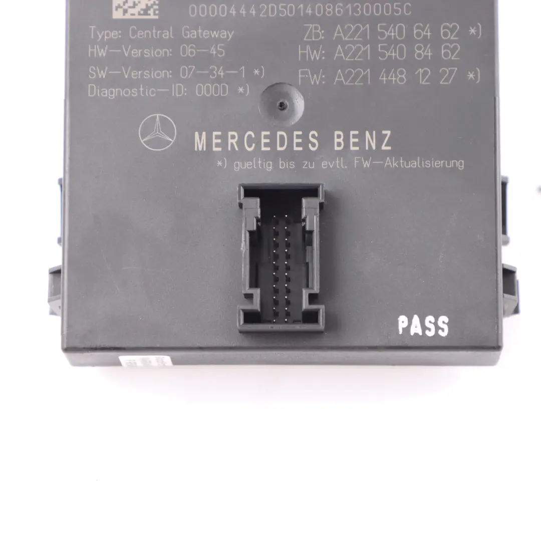 Gateway Module Mercedes C216 W221 Central Control Unit to with Part number A2215406462 Gateway Module Mercedes C216 W221 Central Control Unit - SKU A2215406462 - Part number A2215406462