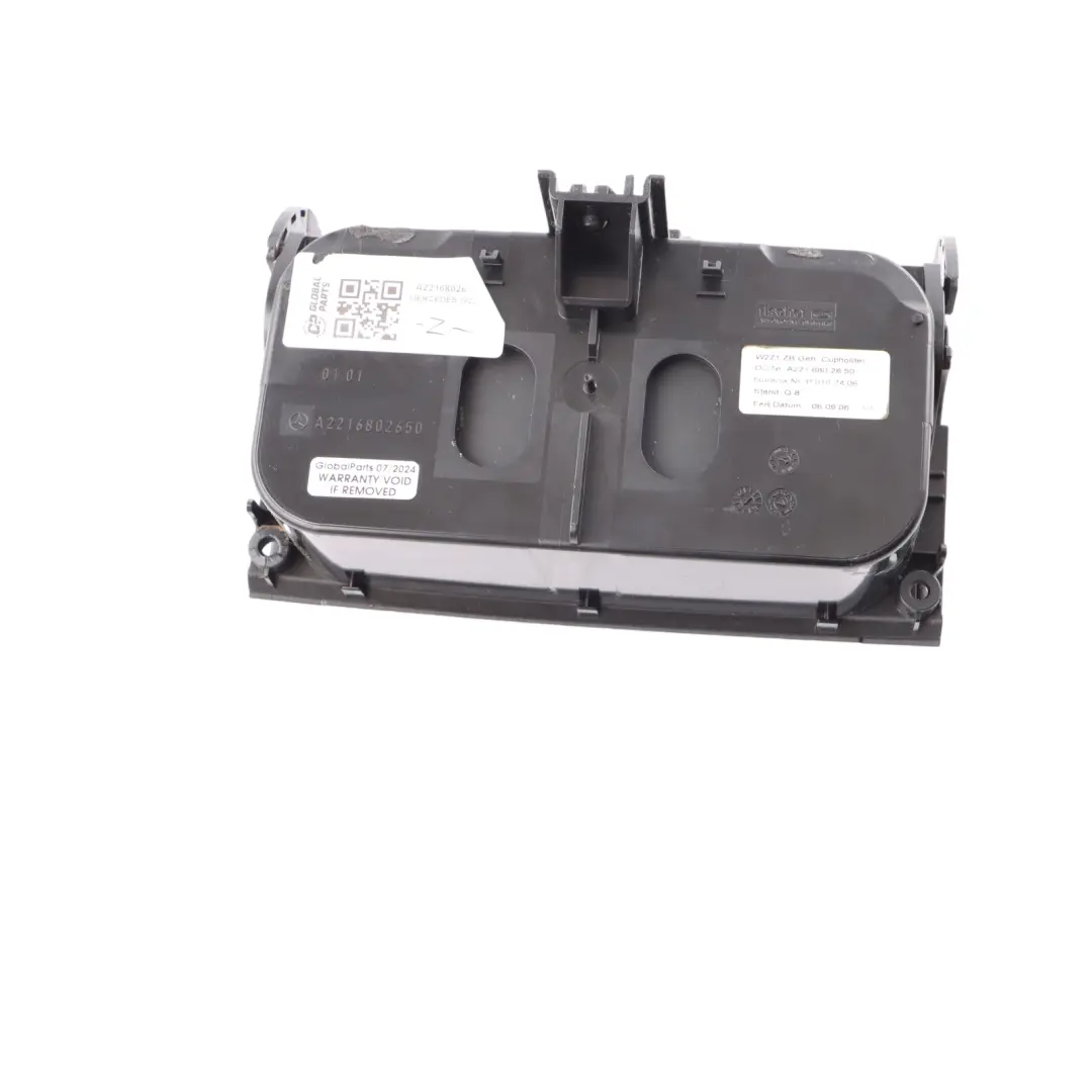 Mercedes S W221 Cup Holder Center Console Storage Tray Black - SKU A2216802650 - Part number A2216802650