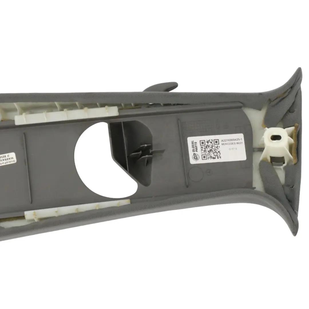 Pillar B Interior Trim Cover Top Right O/S Grey to Mercedes W221 with Part number A2216900425 Mercedes W221 Pillar B Interior Trim Cover Top Right O/S Grey - SKU A2216900425-1 - Part number A2216900425