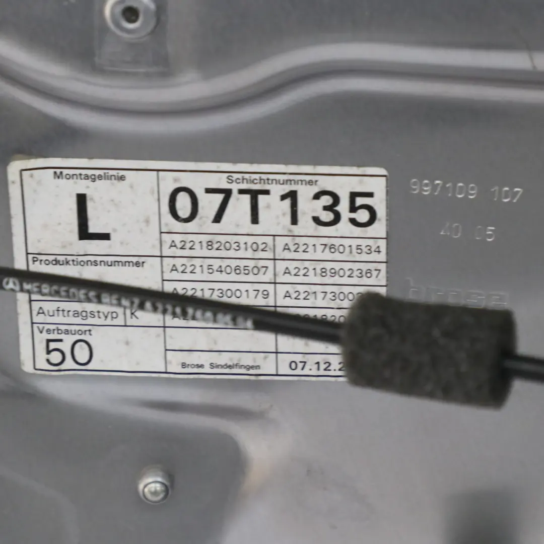 Mercedes W221 Rear Left Door N/S Door Covering Iridium Silver Metallic - 775 - SKU A2217300305-IRS - Part number A2217300305