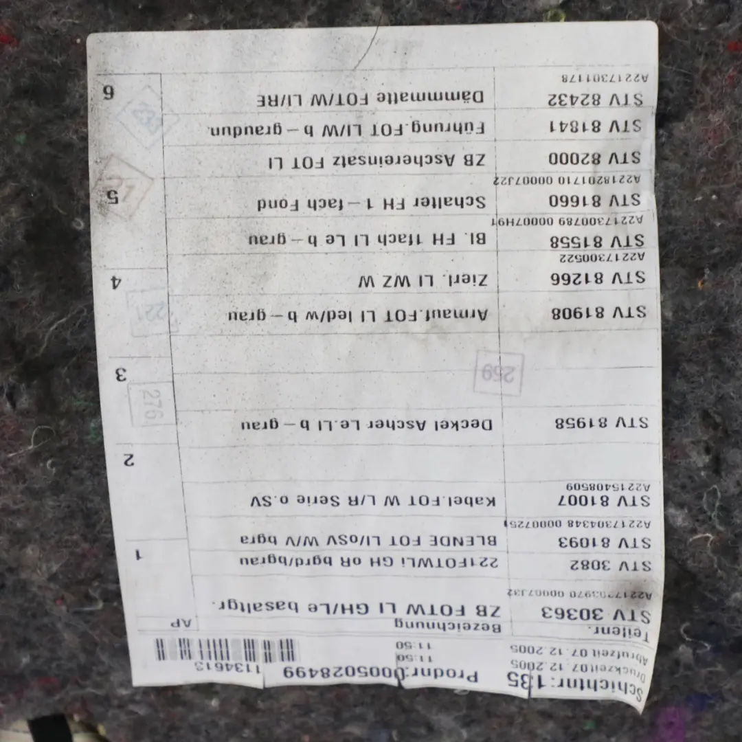 Couvercle Carte Porte Arrière Gauche Panneau d'habillage Cuir Gris pour Mercedes W221 à propos du numéro de pièce A2217301579 Mercedes W221 Couvercle Carte Porte Arrière Gauche Panneau d'habillage Cuir Gris - SKU A2217301579-1 - Numéro de pièce A2217301579