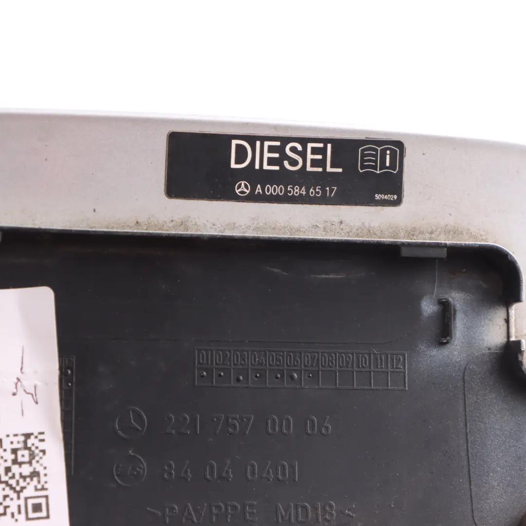 Mercedes W221 Fuel Filler Flap Tank Cap Cover Iridium Silver Metallic - 775 - SKU A2217570006-IRS - Part number A2217570006