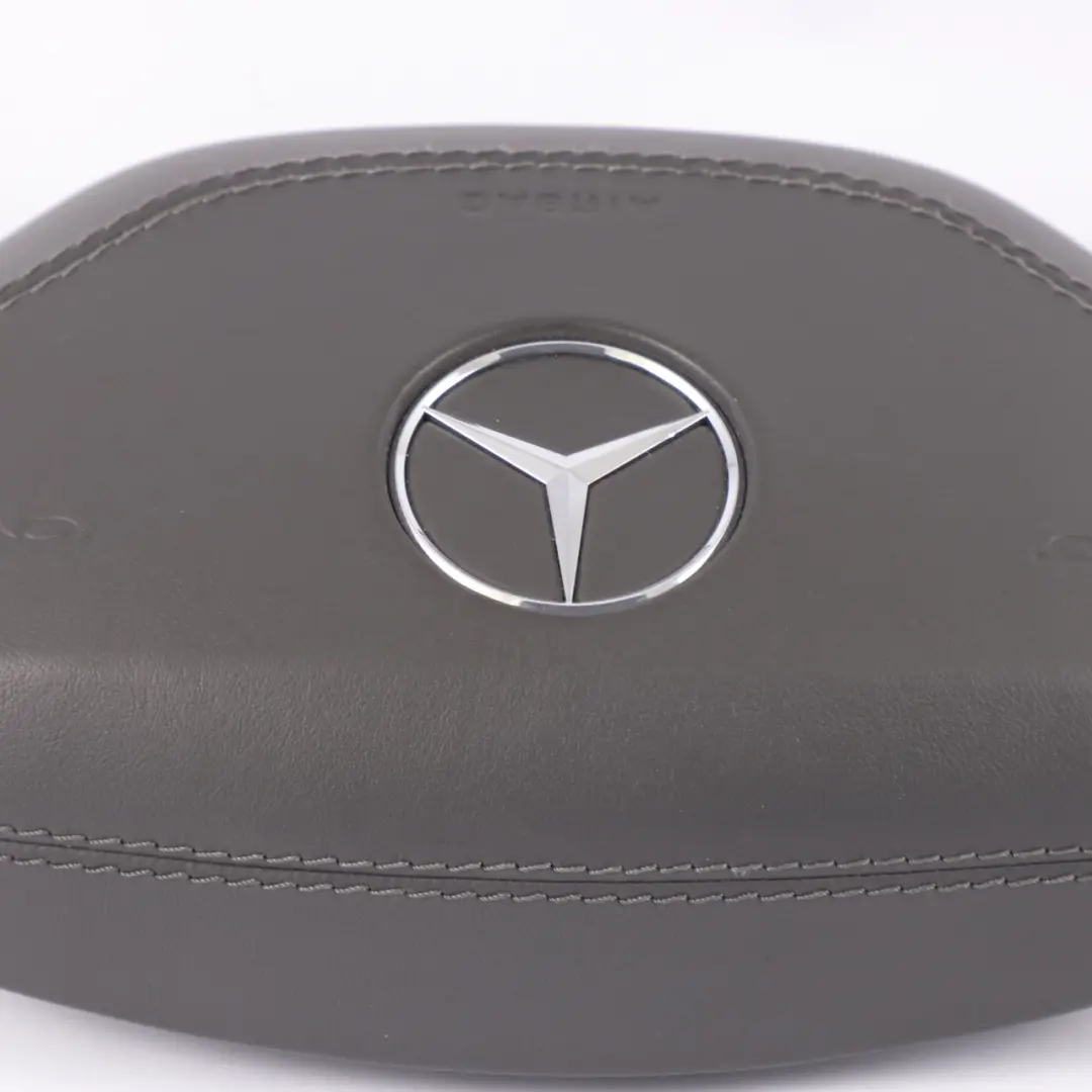 Mercedes W221 S500 Steering Wheel Air Module Buttons Leather Dark Basalt Grey - SKU A2218600502-2 - Part number A2218600502