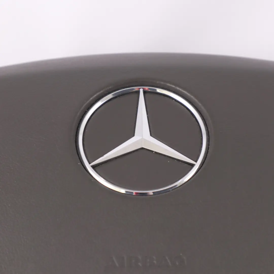 Mercedes W221 S500 Steering Wheel Air Module Buttons Leather Dark Basalt Grey - SKU A2218600502-2 - Part number A2218600502