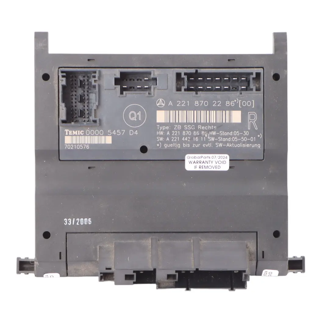 Sedile Anteriore Riscaldatore Controllo Modulo ECU per Mercedes W221 con numero di parte A2218702286 Mercedes W221 Sedile Anteriore Riscaldatore Controllo Modulo ECU - SKU A2218702286 - Numero di parte A2218702286