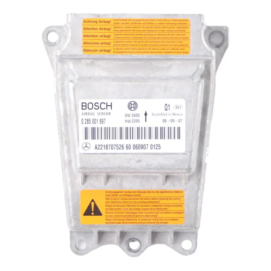 Moduł Sensor Poduszki Powietrznej do Mercedes W221 o numerze A2218707526 Mercedes W221 Moduł Sensor Poduszki Powietrznej - SKU A2218707526 - Numer Części A2218707526