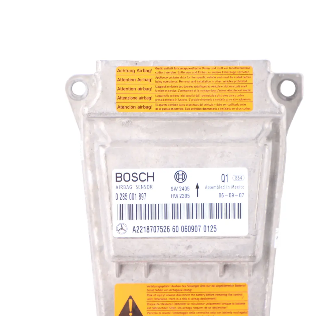 Mercedes W221 Unité de contrôle du module d'air ECU SRS Module - SKU A2218707526 - Numéro de pièce A2218707526