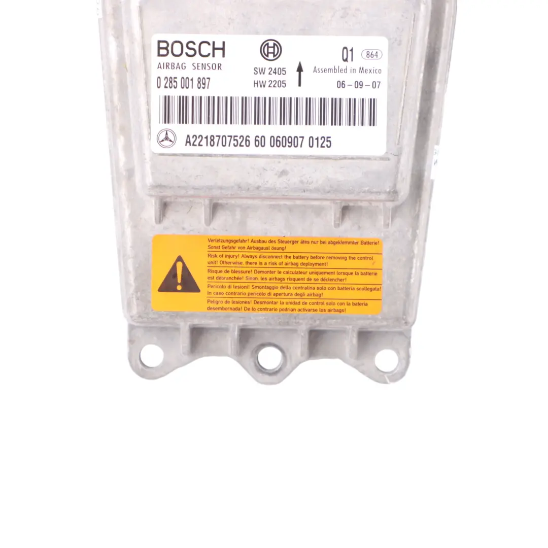 Módulo de Aire Unidad de Control ECU SRS Módulo para Mercedes W221 con número de pieza A2218707526 Mercedes W221 Módulo de Aire Unidad de Control ECU SRS Módulo - SKU A2218707526 - Número de pieza A2218707526