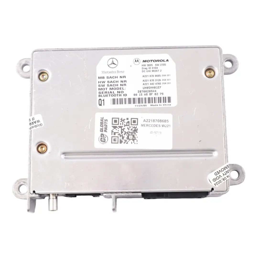 Téléphone Module de contrôle Bluetooth pour Mercedes W221 à propos du numéro de pièce A2218708685 Mercedes W221 Téléphone Module de contrôle Bluetooth - SKU A2218708685 - Numéro de pièce A2218708685