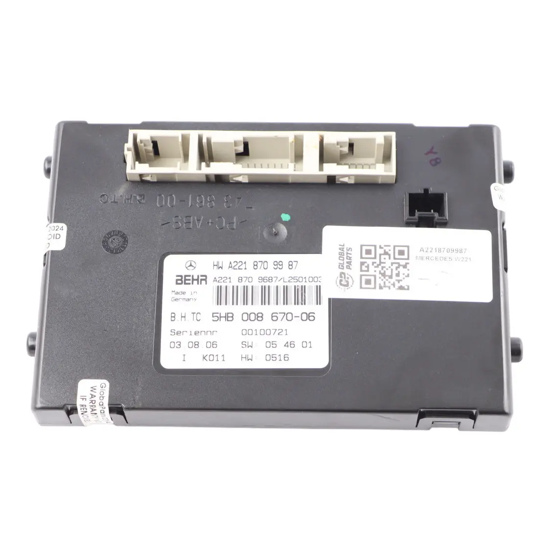 Mercedes W221 Air Conditioning Climate Heater Control Unit Module A2218709987