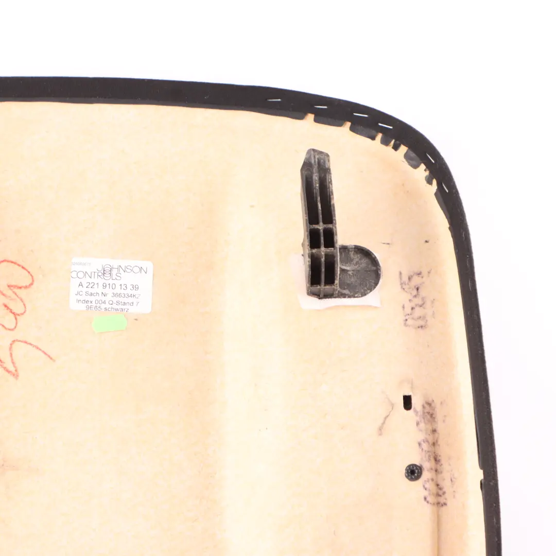 Mercedes W221 Front Seat Cover Panel Trim Inside Back Plate N/O/S - SKU A2219100539 - Part number A2219100539