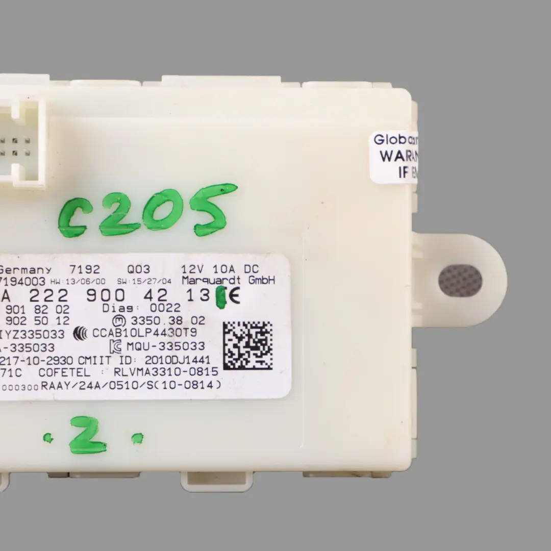 Módulo llave Mercedes W205 W213 C253 Unidad control bloqueo puerta para con número de pieza A2229004213 Módulo llave Mercedes W205 W213 C253 Unidad control bloqueo puerta - SKU A2229004213 - Número de pieza A2229004213