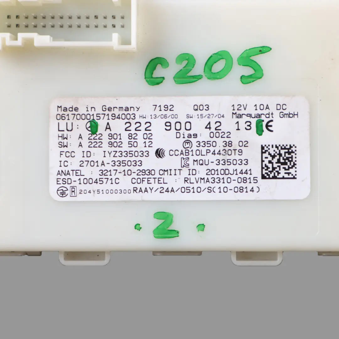  Keyless Module Mercedes W205 W213 C253 ECU Door Lock Control Unit - SKU A2229004213 - Part number A2229004213