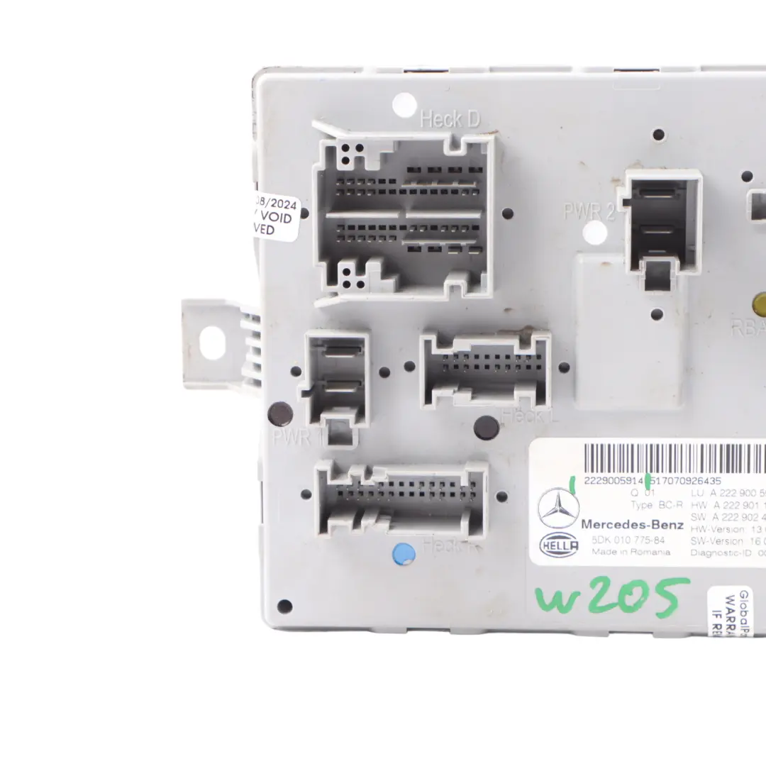 Mercedes W205 Rear SAM Module Control Unit - SKU A2229005914 - Part number A2229005914