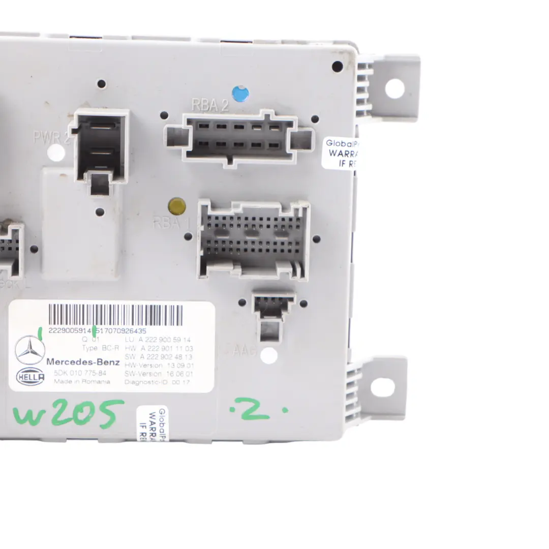 Mercedes W205 Rear SAM Module Control Unit - SKU A2229005914 - Part number A2229005914